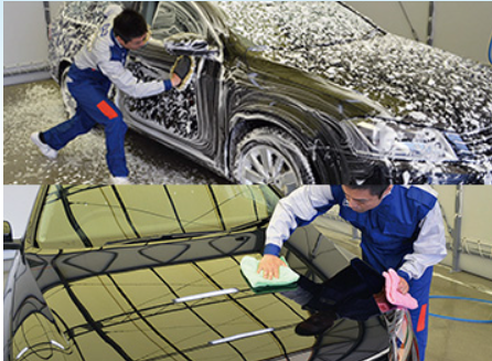 ミネラル取り洗車で撥水とツヤが復活したボディのイメージ写真