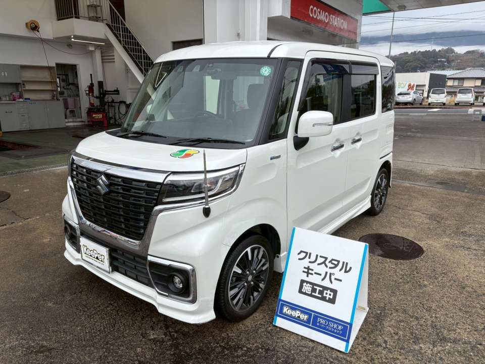 クリスタルキーパー施工｜スズキ スペーシア カスタム｜年末前に洗車がラクなツヤ仕上げ