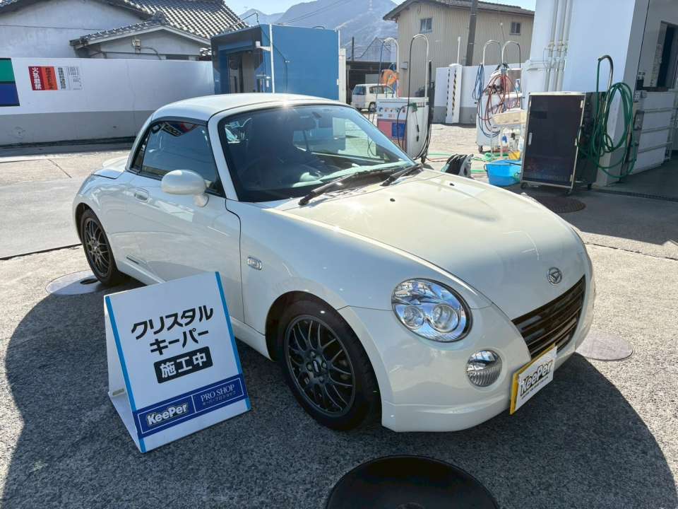 クリスタルキーパー施工｜ダイハツ コペン｜透明感のあるツヤでオープンカーがさらに美しく｜和歌山県橋本市