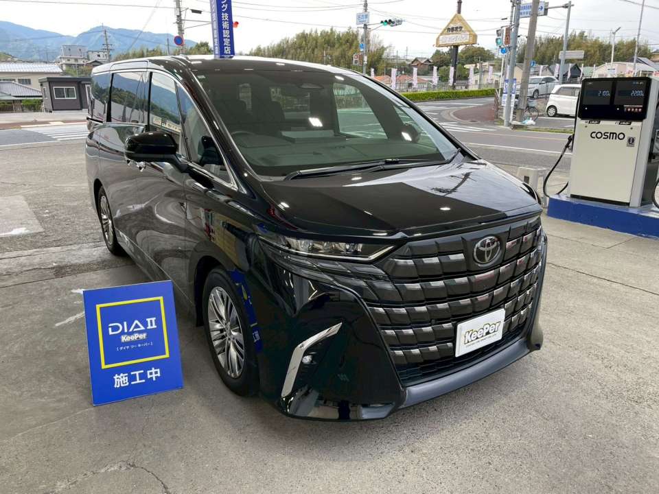 ダイヤⅡキーパー施工＋フッ素ガラスコーティング全面｜トヨタ アルファード（川福石油 KeePer PRO SHOP 高野口SS）