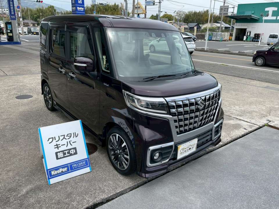 クリスタルキーパー施工｜スズキ スペーシアカスタム（川福石油 KeePer PRO SHOP 高野口SS）