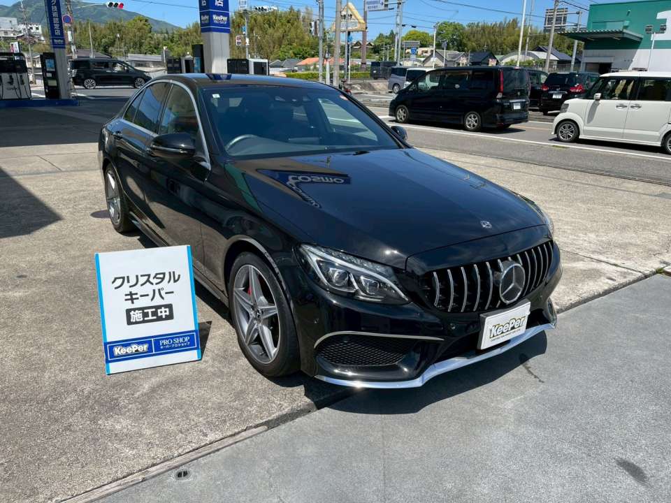 ベンツCクラス クリスタルキーパー ヘッドライトプロテクト ホイールコーティング施工