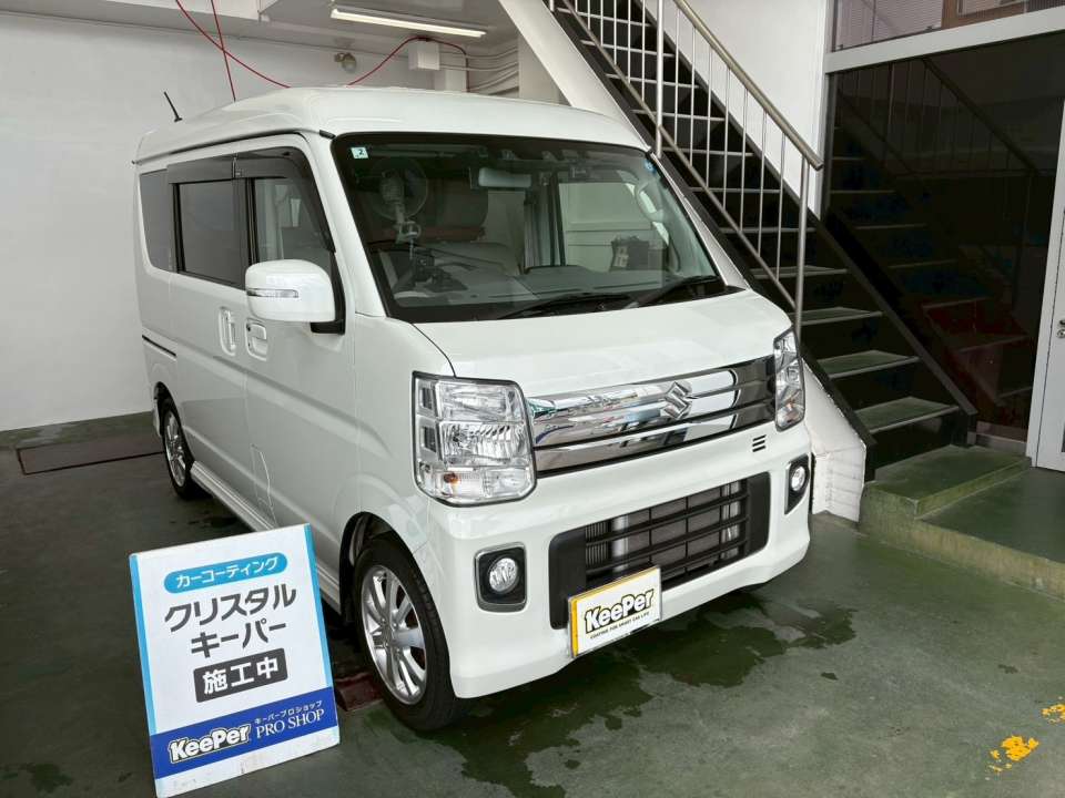 スズキ エブリイ クリスタルキーパー フッ素ガラスコーティング ホイールコーティング施工