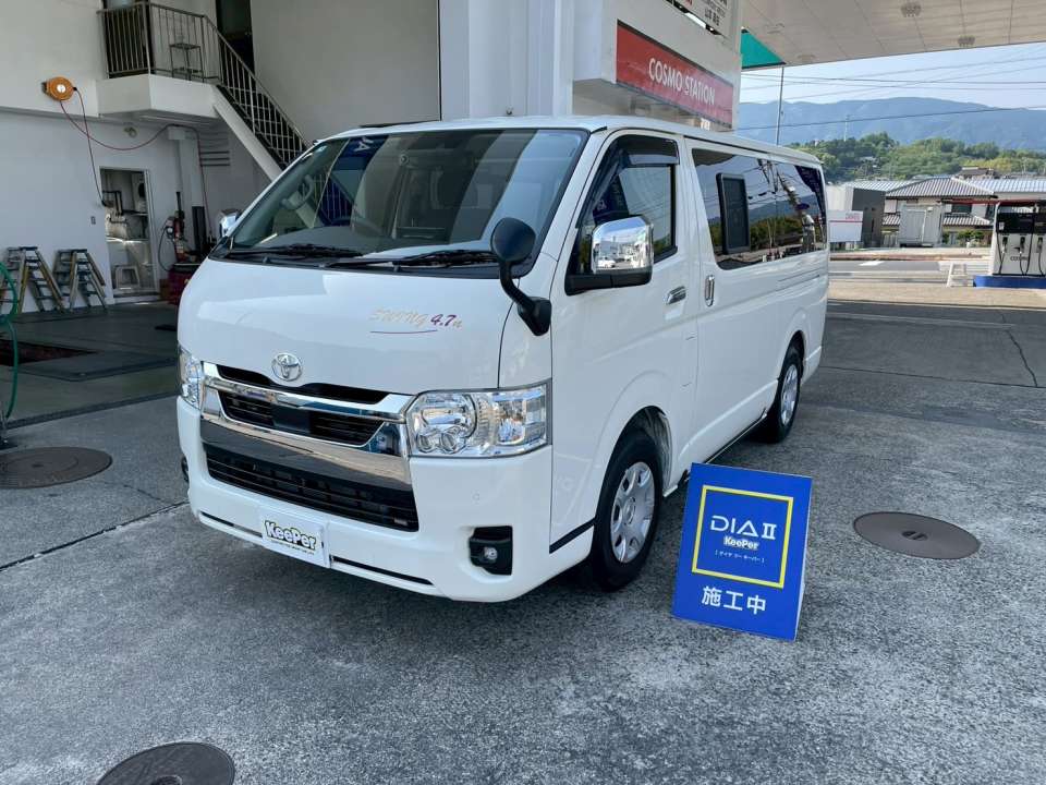 トヨタ ハイエース｜ダイヤⅡキーパー・フッ素ガラスコーティング全面施工｜和歌山県橋本市